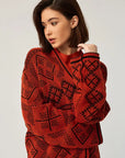 UKR.Knitted Women's Cardigan, Ruta Brick