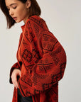 UKR.Knitted Women's Cardigan, Ruta Brick