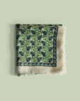 LES BELLES VAGABODES. Vert Green Poem Wool Square
