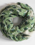 LES BELLES VAGABODES. Vert Green Poem Wool Square