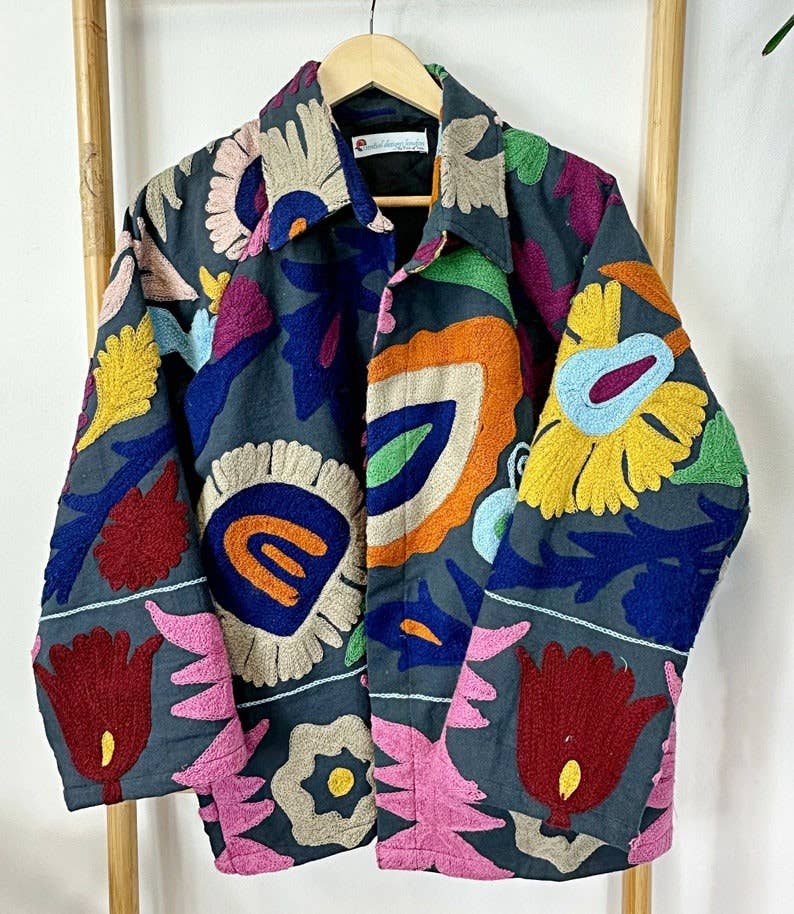 Suzani Jacket. Hand Embroidered. Essential Designs London