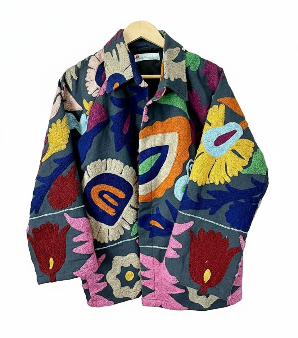 Suzani Jacket. Hand Embroidered. Essential Designs London