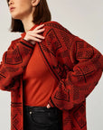 UKR.Knitted Women's Cardigan, Ruta Brick