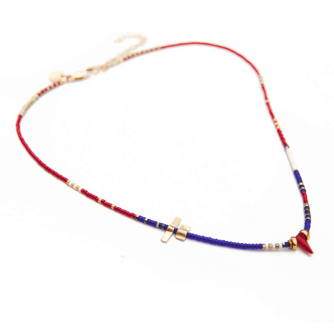 Noel Necklace – Goldplated, blue, red