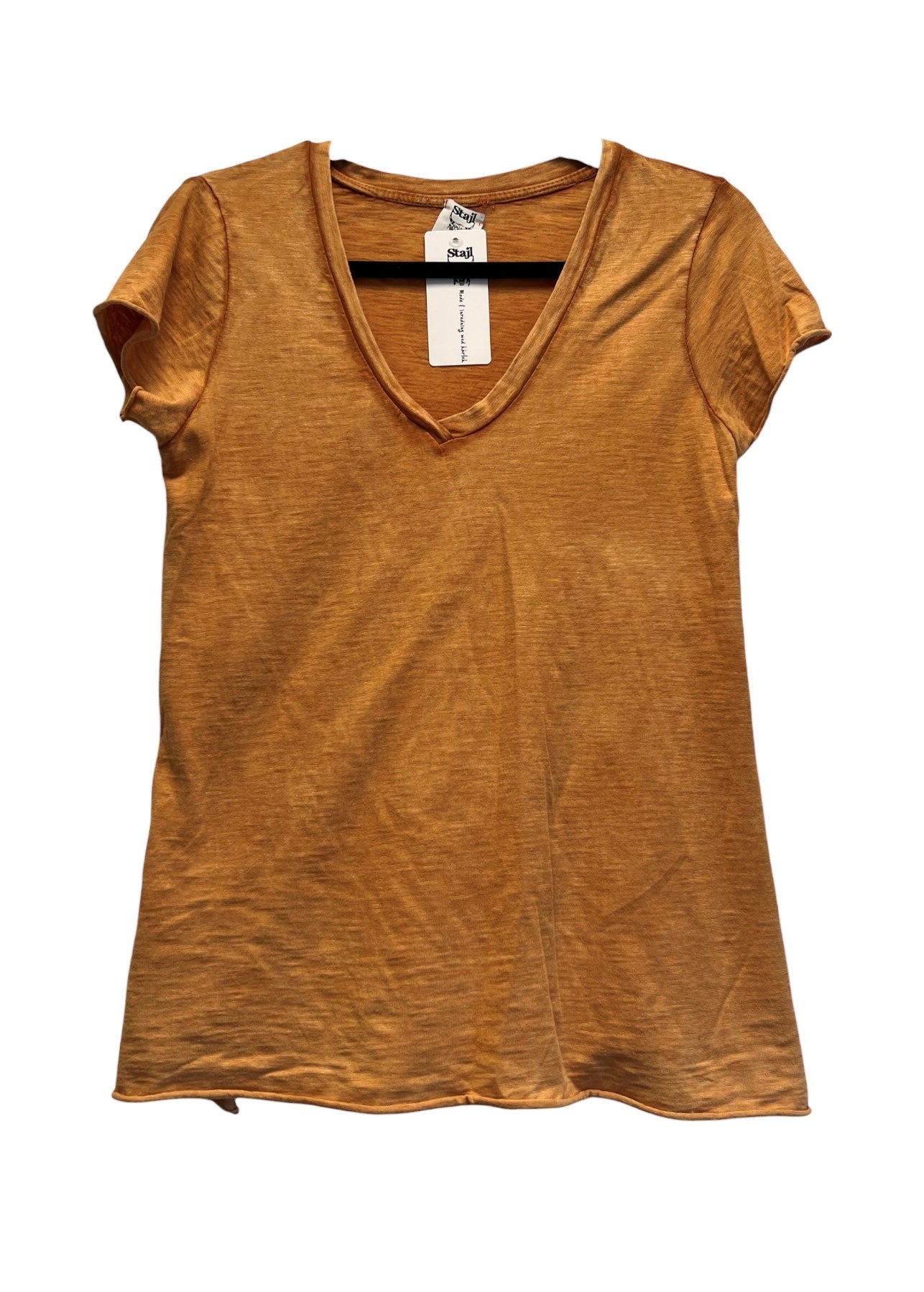 V-Neck T-skjorte - Sennep, One-size