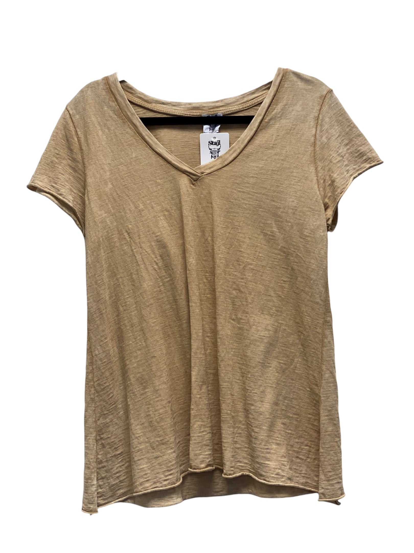 V-Neck T-skjorte - Camel, One-size