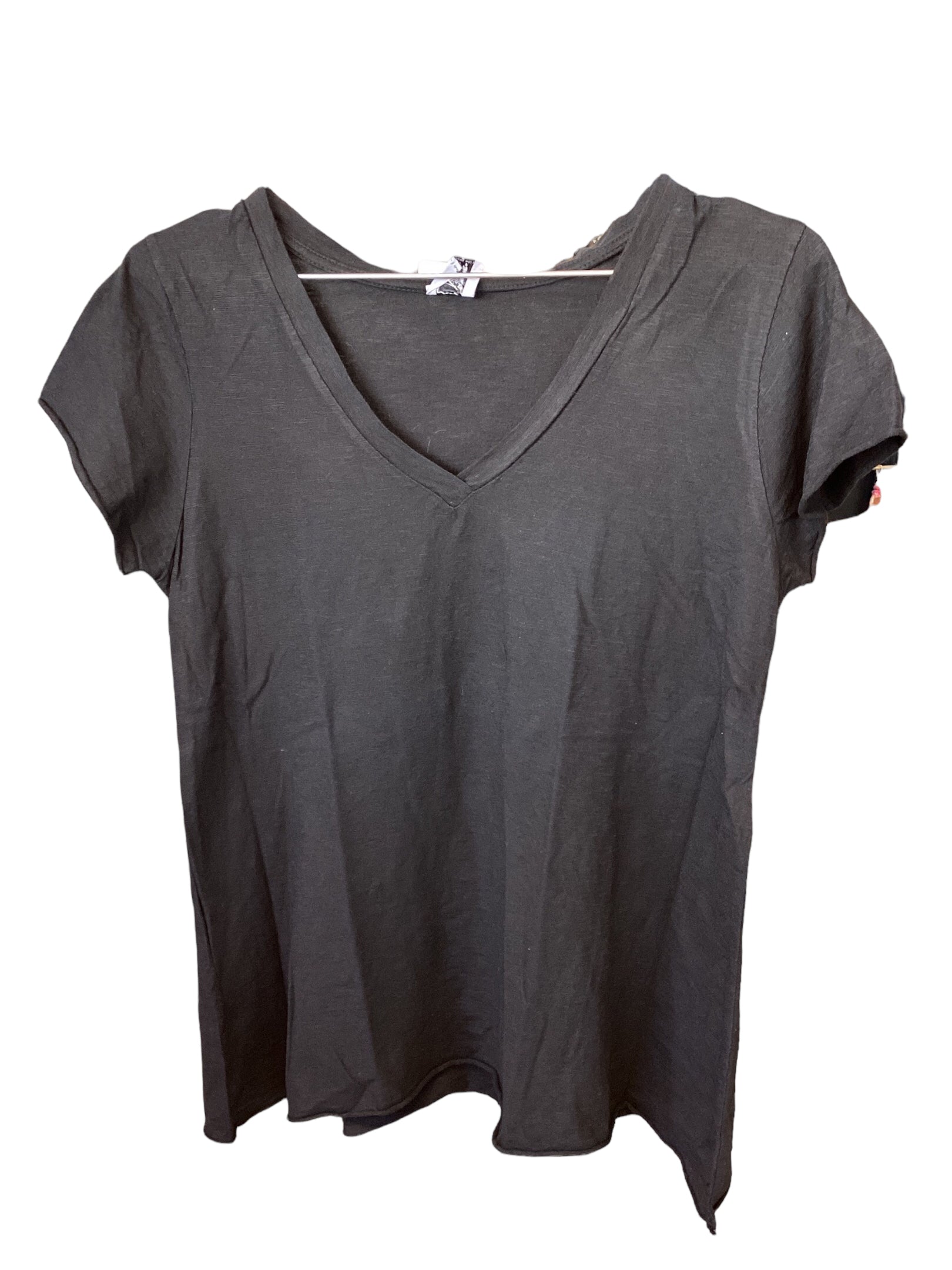 V-Neck T-skjorte - Sort, One-size