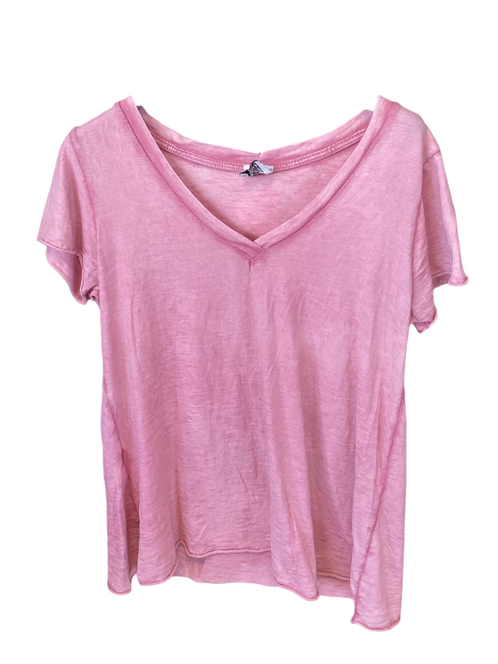 V-Neck T-skjorte - Rose, One-size