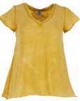 V-Neck T-skjorte - Sennep, One-size